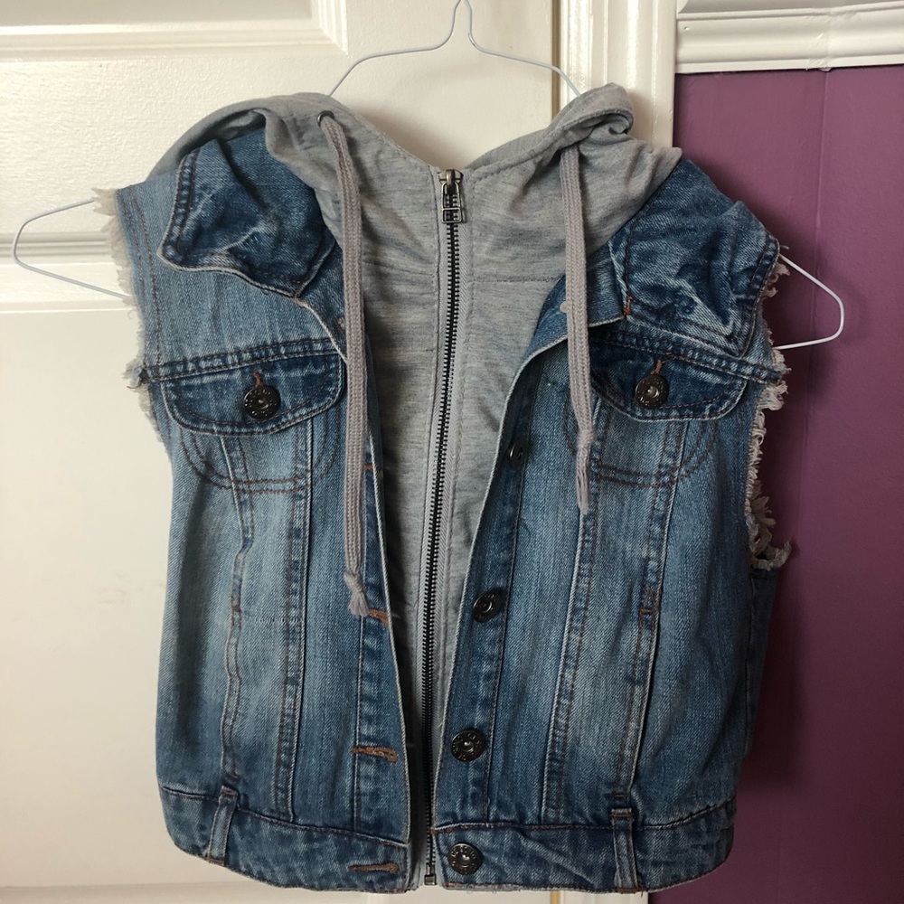 Ci Sono Denim Hooded Vest
